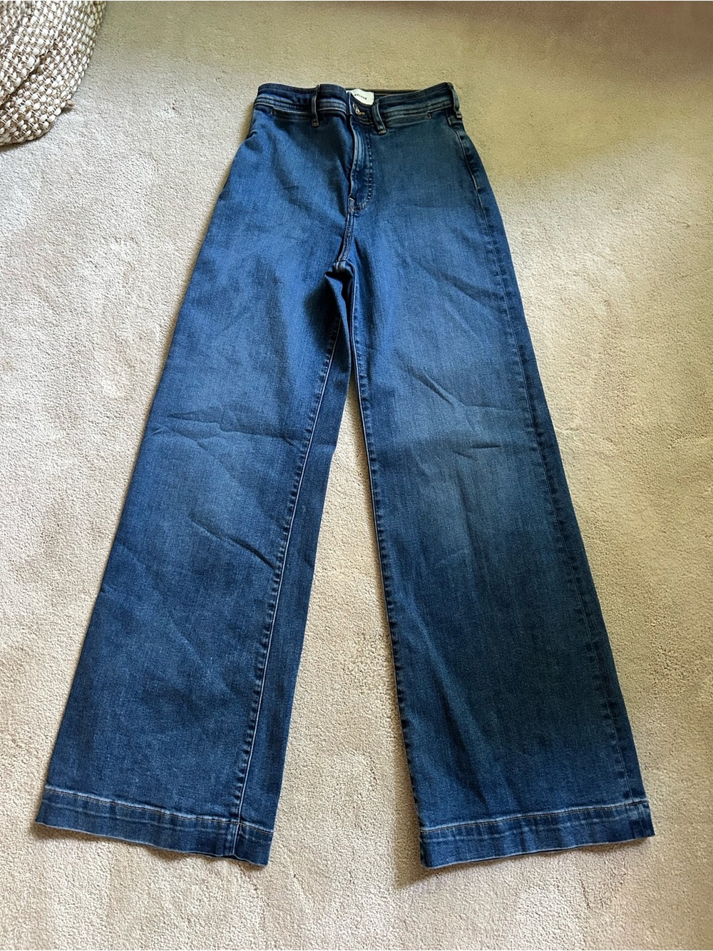 Everlane High-Rise Wide Leg Jeans in Deep Blue Denim 25R